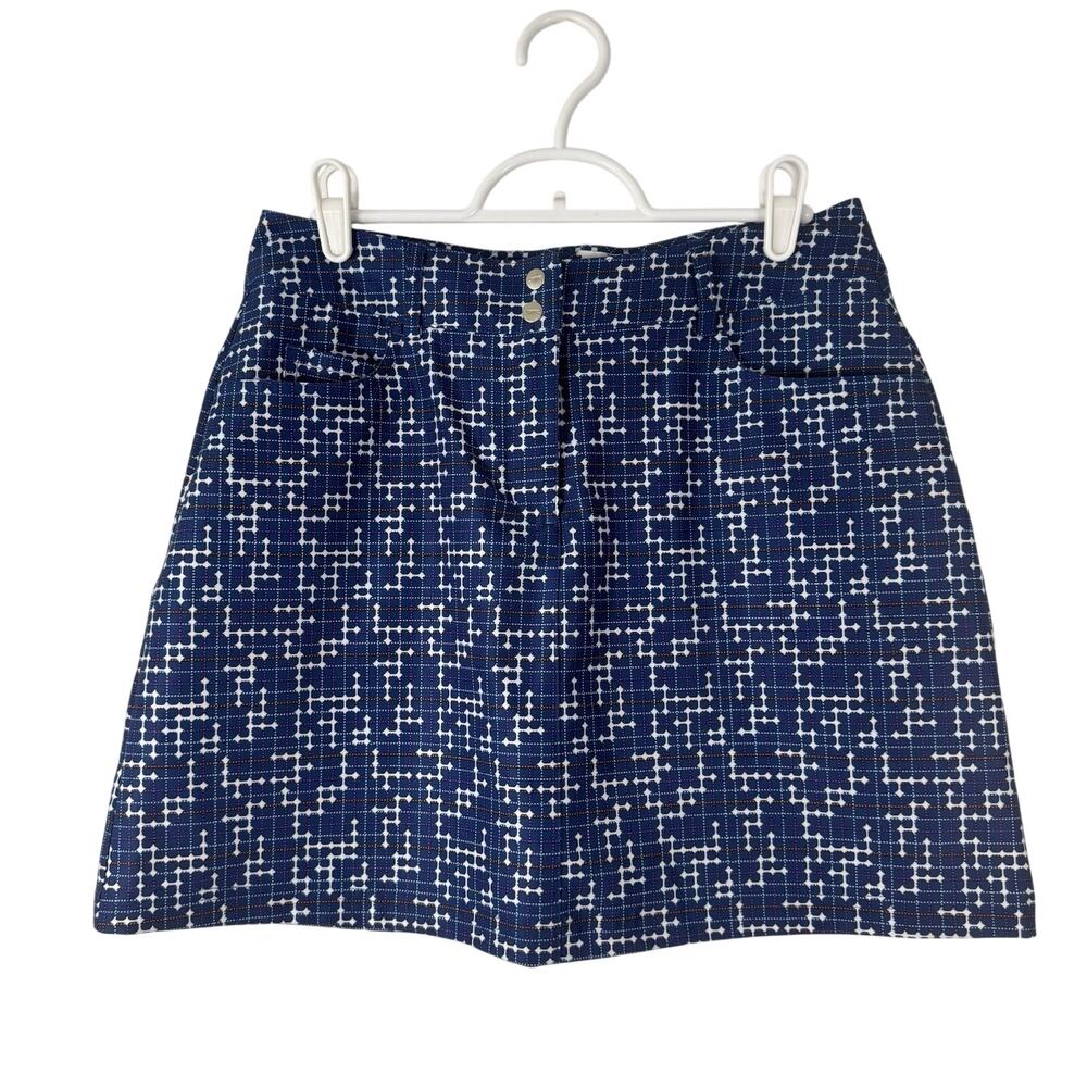 Slazenger Skort Women's Size 2 Geometric Print Blue White Pickleball Golf